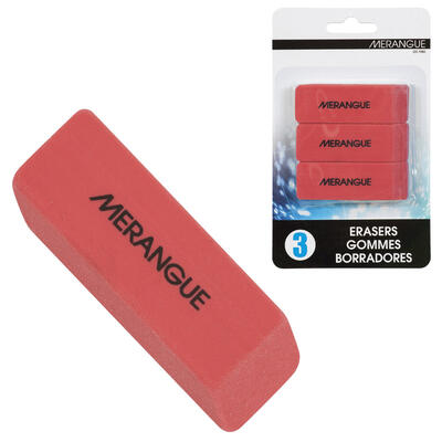 Pink Standard Eraser 3 Pack