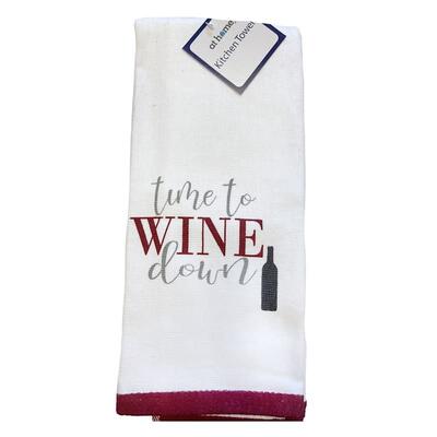 At Home Kitchen Towel Time To Wine Down: $12.00