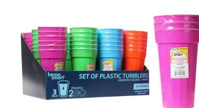 Home Smart Plastic Tumblers 2pk
