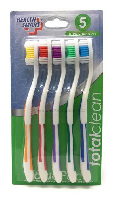 Health Smart Medium Toothbrushes 5 pack
