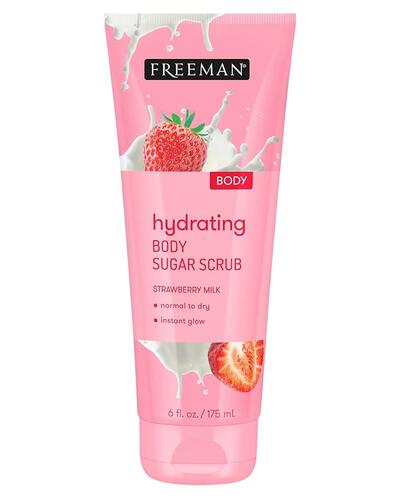 Freeman Hydrating Body Sugar Scrub Strawberry Milk 6oz