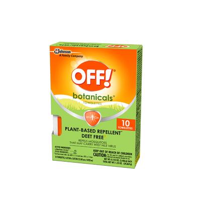 Off Botanicals Insect Repellent Wipes 10 count