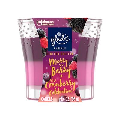Glade Candle Jar Merry Berry & Cranberry Celebration 3.4oz