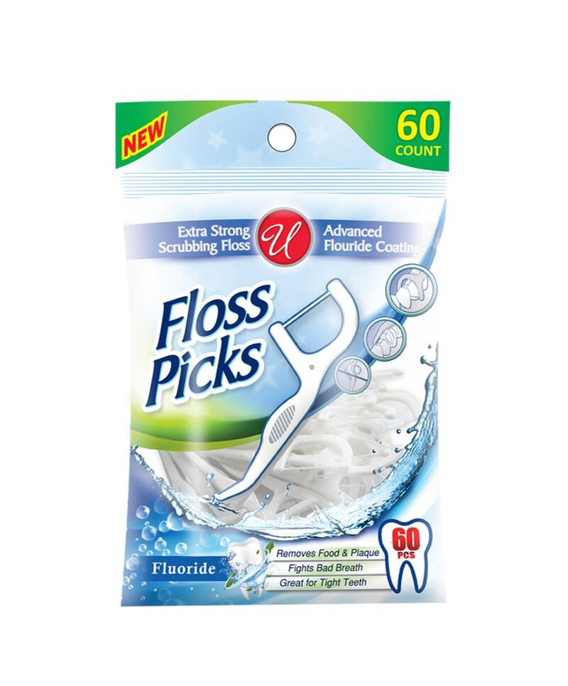 U Fluoride Floss Picks 60 count