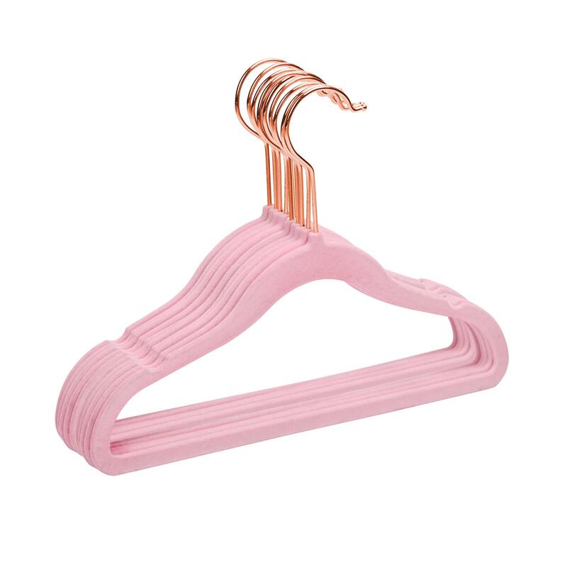 Pink Velvet Hanger With Rose Gold Hook