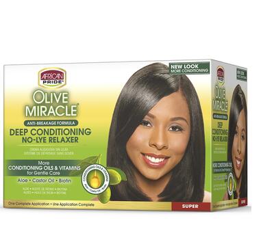 African Pride Olive Miracle Anti-Breakage Deep Conditioning No-Lye Relaxer: $25.00