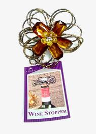 Amber Bead Flower Cork Stopper: $8.00