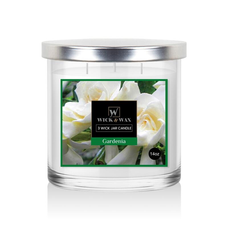 Wick & Wax 3 Wick Jar Candle Gardenia 14oz