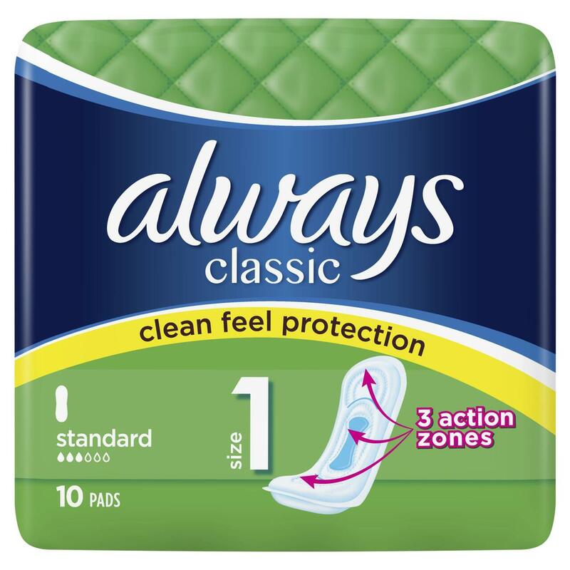 Always Classic Pads Standard 10 ct