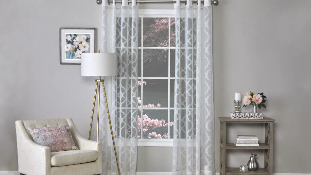 Curtain Panel Slate & White Stripe Pair 104x63