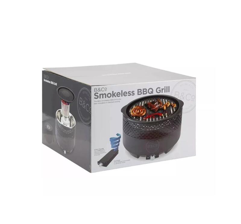 Smokeless BBQ Grill Alfresco Dining with Handy Carry Case Slate Grey