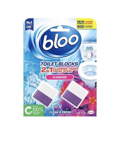 Bloo Toilet Cistern Cube Flower 2x50g