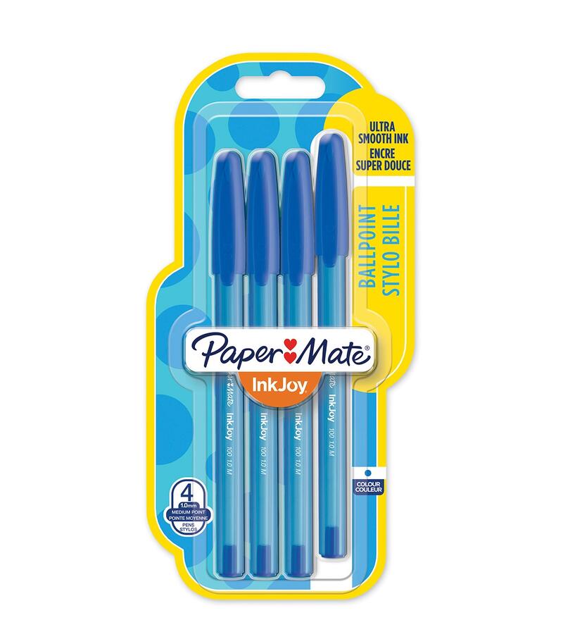 Papermate Inkjoy Ball Point Pens Blue 4 pack