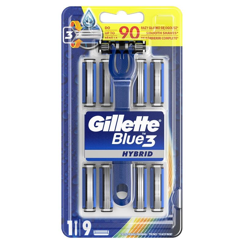 Gillette Blue 3 Hybrid Razors 9 count