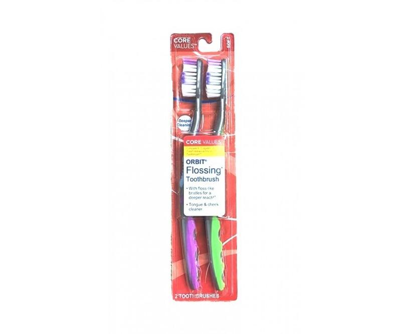 Core Values Orbit Flossing Toothbrush 2 pack