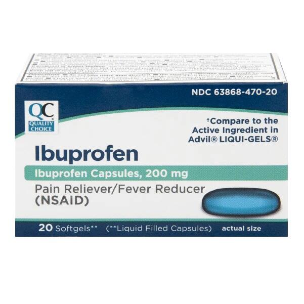 QC Ibuprofen 200mg Mini  20 Softgels
