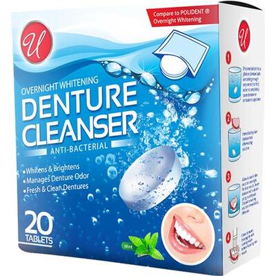 U Denture Cleanser Anti-Bacterial Tabs 20 Tabs: $6.00