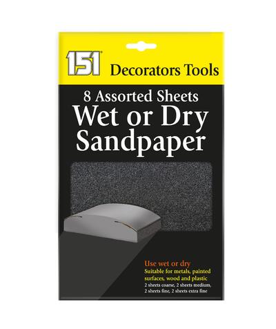 151 Wet Or Dry Sandpaper Assorted 8 pack