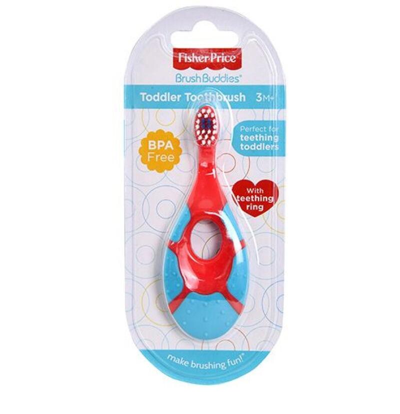 Fisher Price Toddler Toothbrush With Teething Ring 1 count