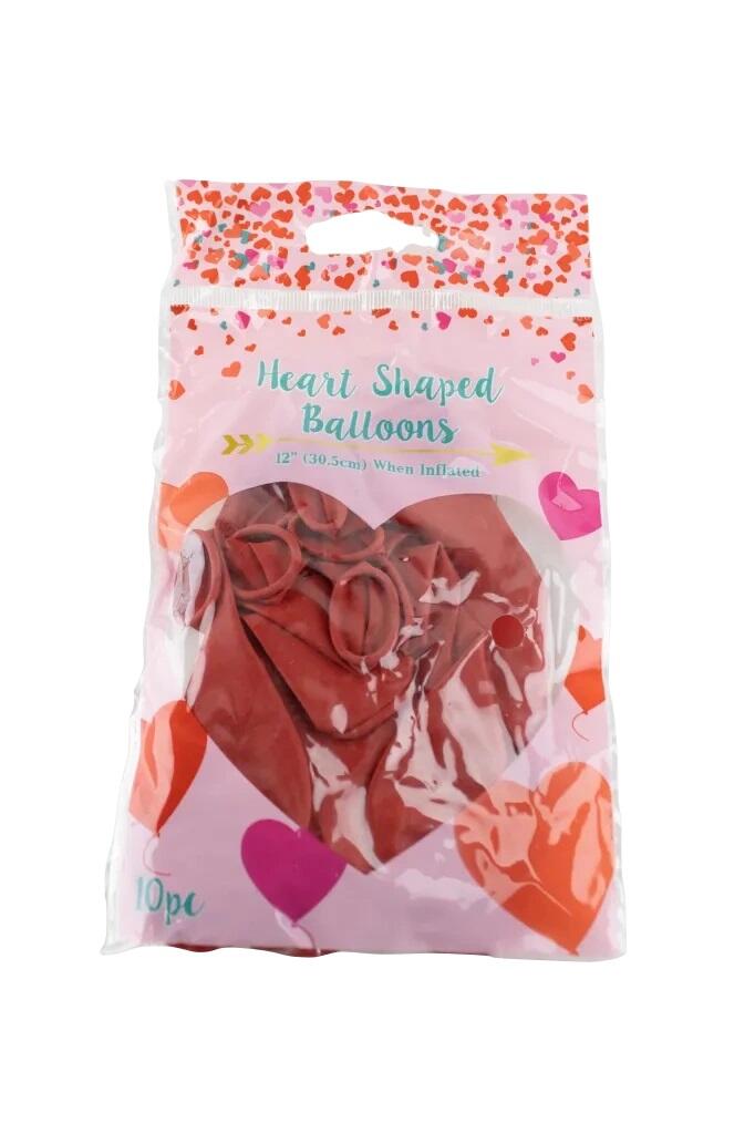 Heart Shaped Balloons 10 ct