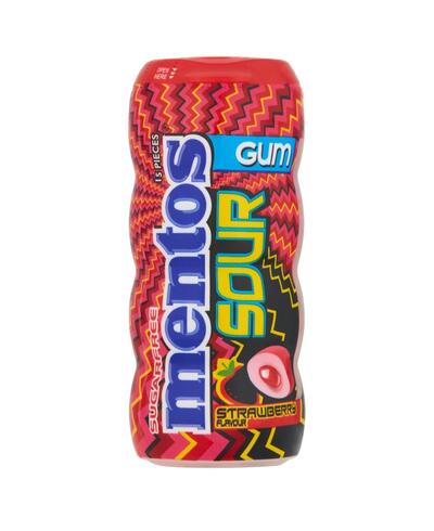 Mentos Sour Gum Strawberry Flavour 30g: $6.00