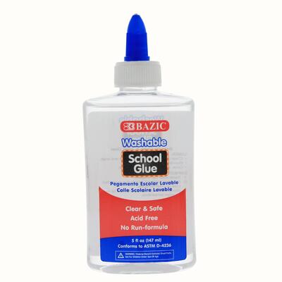 Bazic Clear School Glue Washable  5oz: $5.00