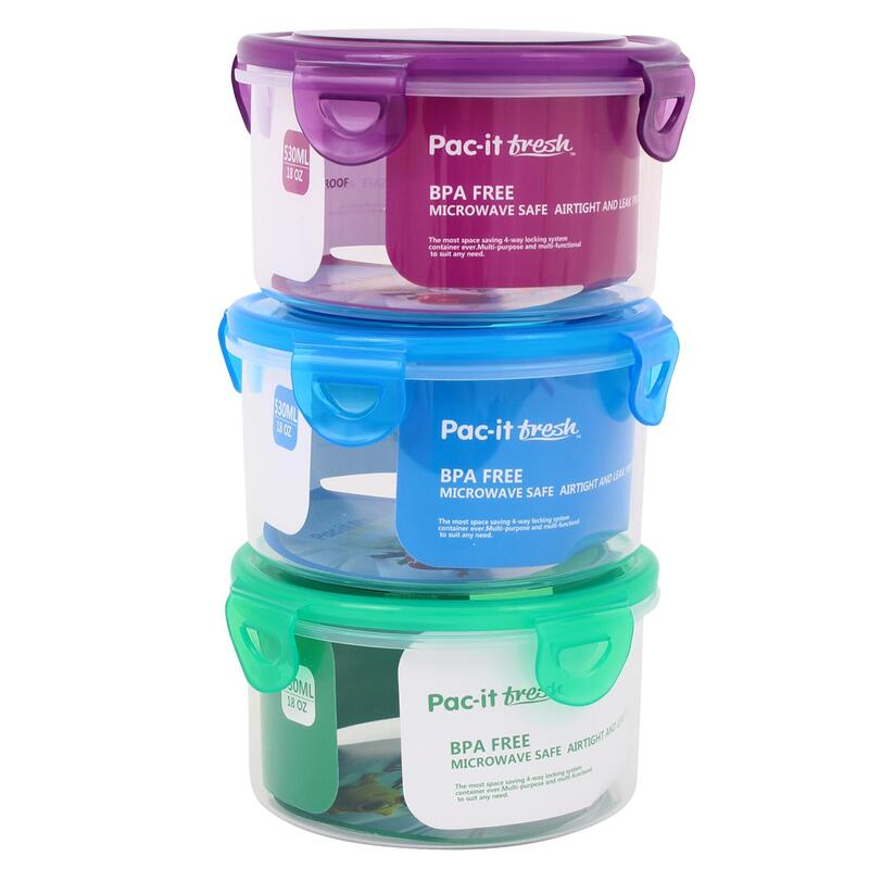 Round Plastic Container 18oz Assorted: $6.00