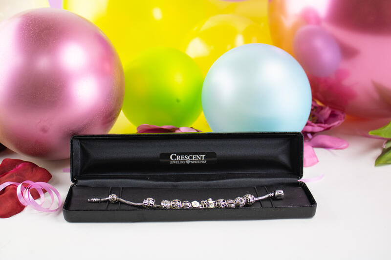 DNR Bracelet Pandora Inspired Heart Crystal Charm Box