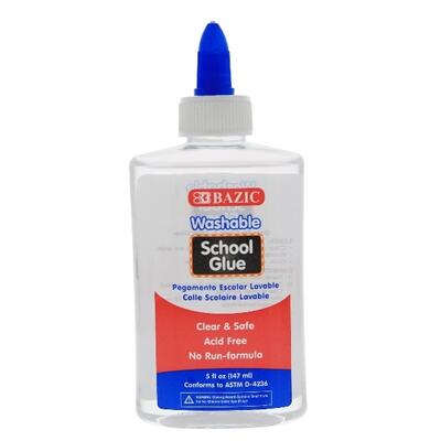 Bazic Clear School Glue Washable 5oz