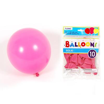 Flomo Balloons Hot Pink 12''  10ct: $5.00