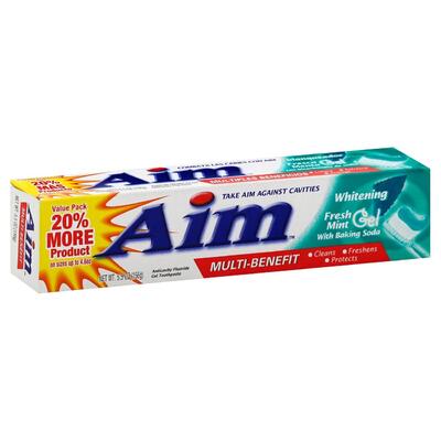 Aim Whitening Anticavity Fluoride Toothpaste Gel Fresh Mint 5.5oz