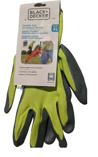 Black & Decker 1 Pair Nitrile Grip Gloves Assorted