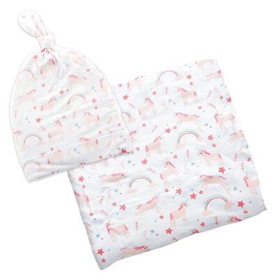 Stephen Joseph Bamboo Blanket & Beanie Set Assorted
