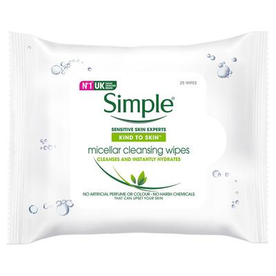 Simple Kind To Skin Micellar Wipes 25'S
