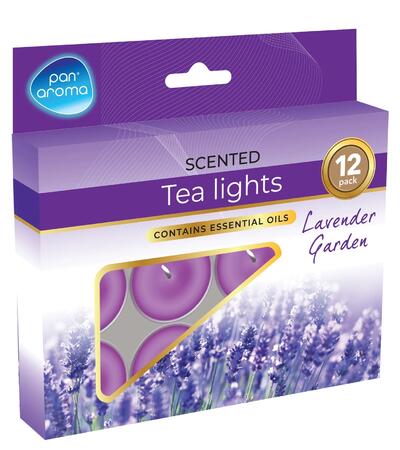 Pan Aroma Scented Tea Lights Lavender Garden 12pk