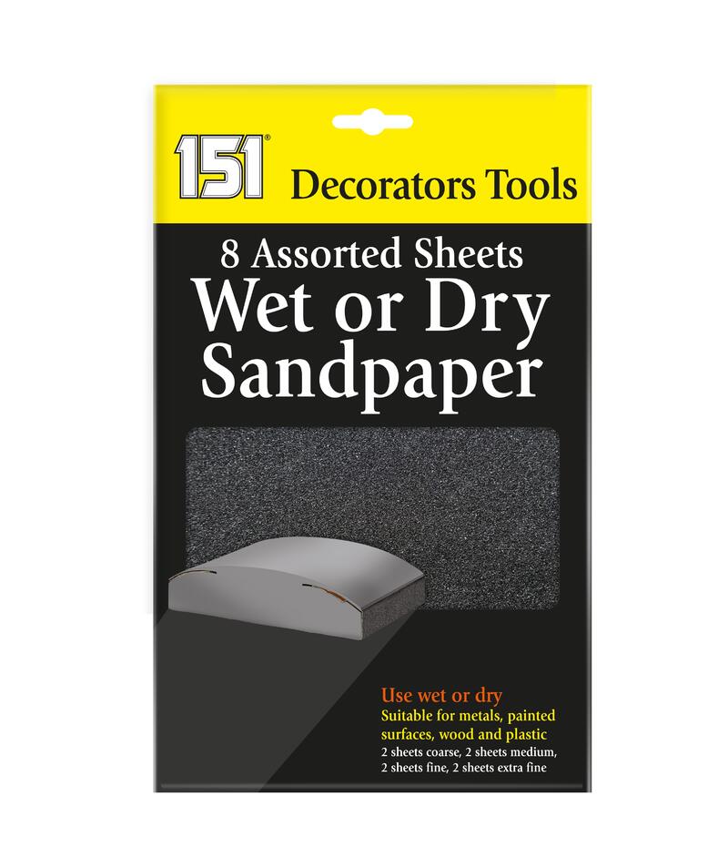 151 Wet Or Dry Sandpaper Assorted 8 pack: $5.00