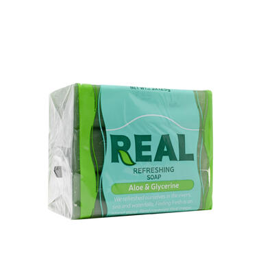 Real Refreshing Soap Aloe & Glycerine 125g x 3 pack