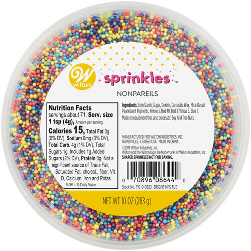 Wilton Bright Pastel Nonpareils Sprinkles Mix Tub 10oz