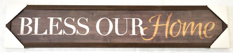 Framed Bless Our Home Sign Sentiment 7x37