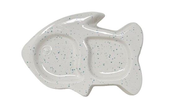 Home Essentials Ceramic Fish Shape Cat Dish Assorted Colours