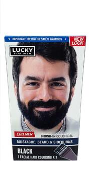 Lucky For Men Facial Hair Coloring Kit Black: $9.00