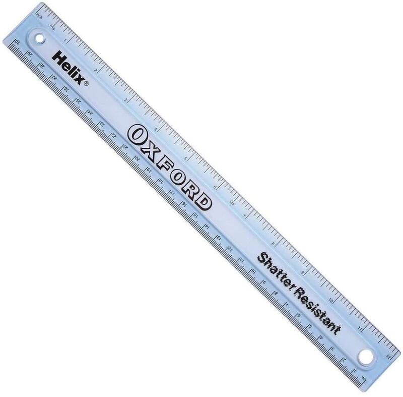 Helix Oxford Shatter Resistant Ruler Blue