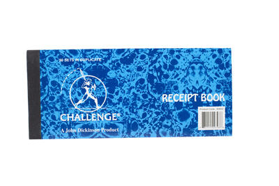 Challenge Receipt Book  83600: $4.50