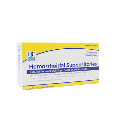 QC Hemorrhoidal Suppositores 24ct: $14.00