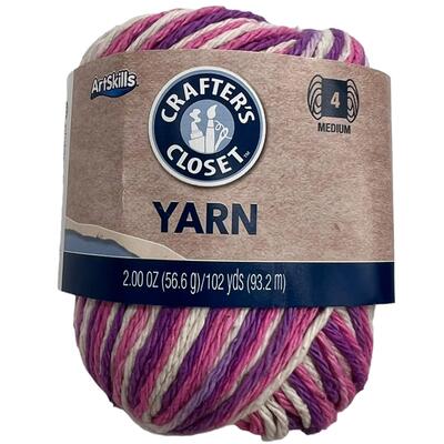 ArtSkills Crafter's Closet Yarn White, Purple, Pink 102yds 1 count: $3.50