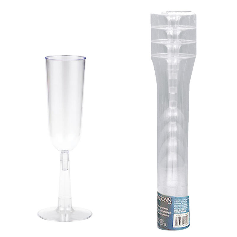OSQ Sensation Clear Plastic Flute Glasses 7oz 4pc M&C Drugstore