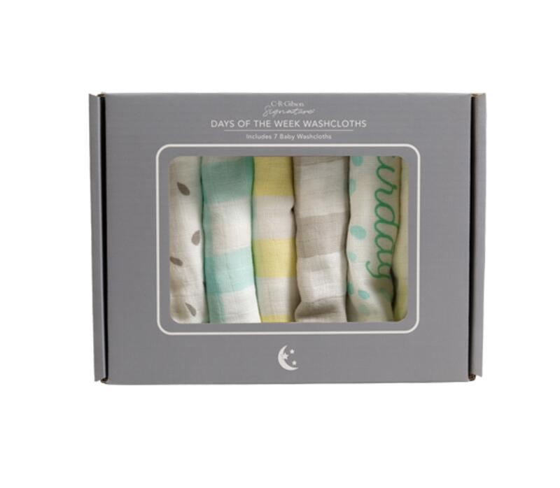 C.R. Gibson Signature Days Of The Week Baby Washcloths 7 pieces