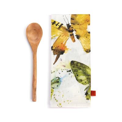 Demdaco Flock Of Butterflies Cotton Linen Towel 17x28