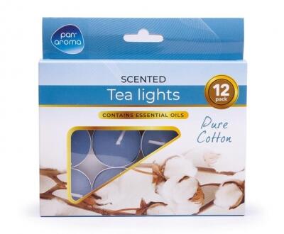 Pan Aroma Scented Tea Lights Pure Cotton 12pk