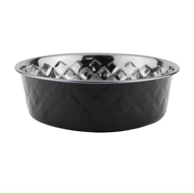 Heavy Bowl Metal Black Embossed 75oz